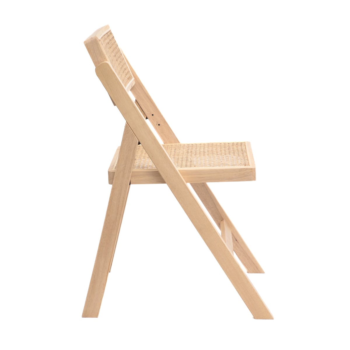 VERDURA Folding Chair Wooden with Natural Rattan 46x52x80 cm