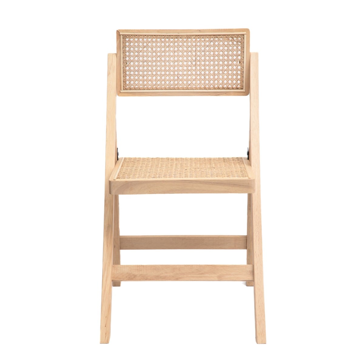 VERDURA Folding Chair Wooden with Natural Rattan 46x52x80 cm