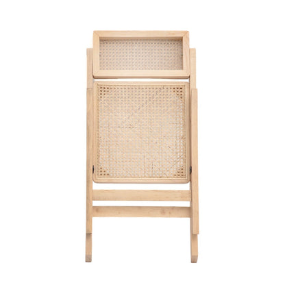 VERDURA Folding Chair Wooden with Natural Rattan 46x52x80 cm