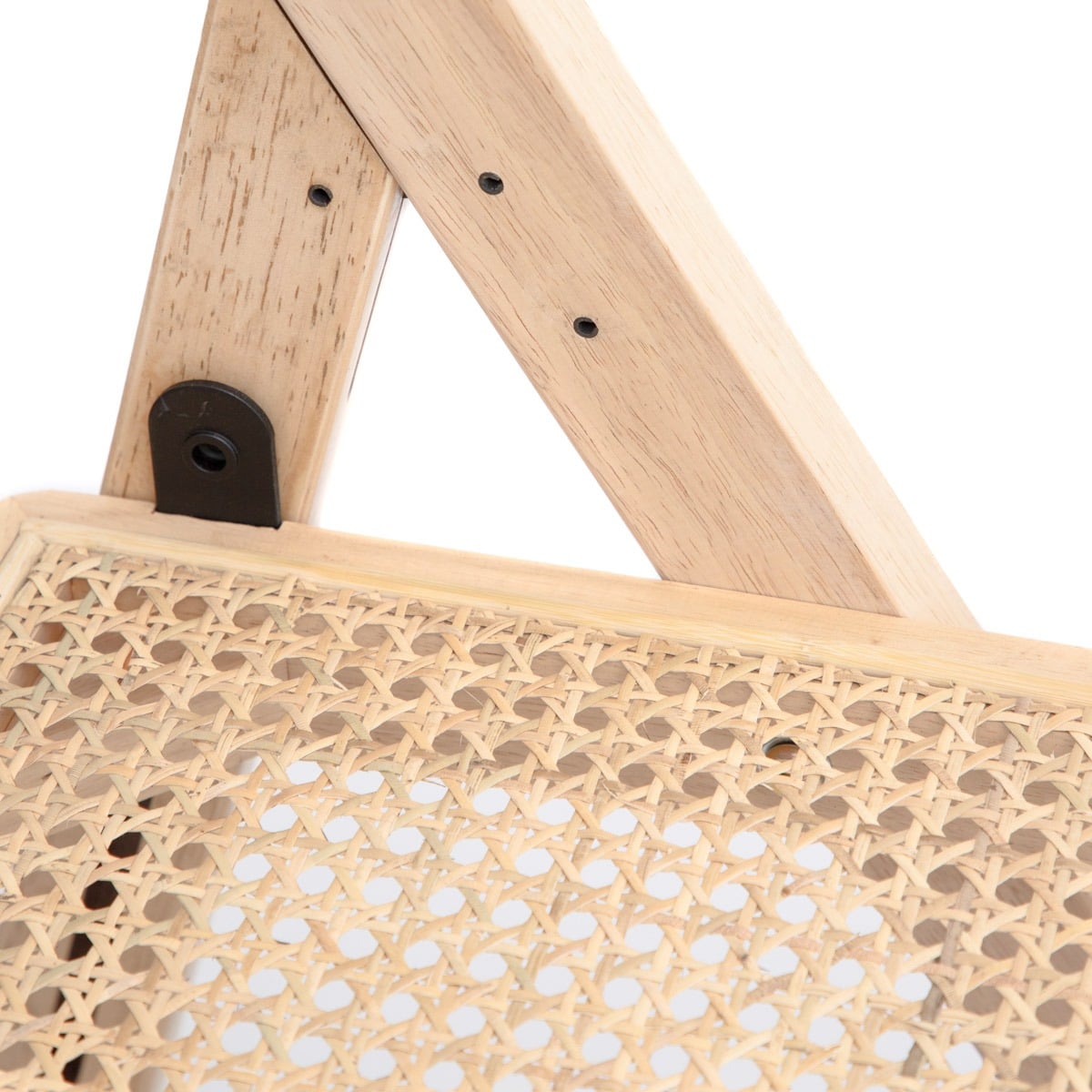 VERDURA Folding Chair Wooden with Natural Rattan 46x52x80 cm