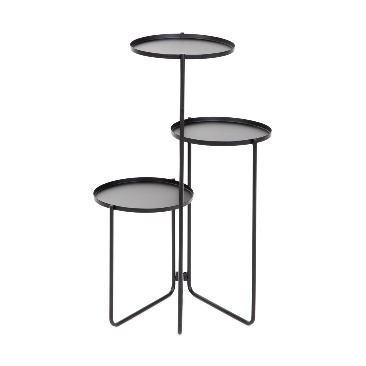 ROH Three-Tier Black Flowerbed 40x70x25 cm