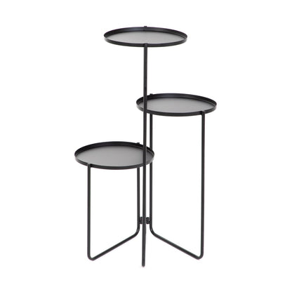 ROH Three-Tier Black Flowerbed 40x70x25 cm