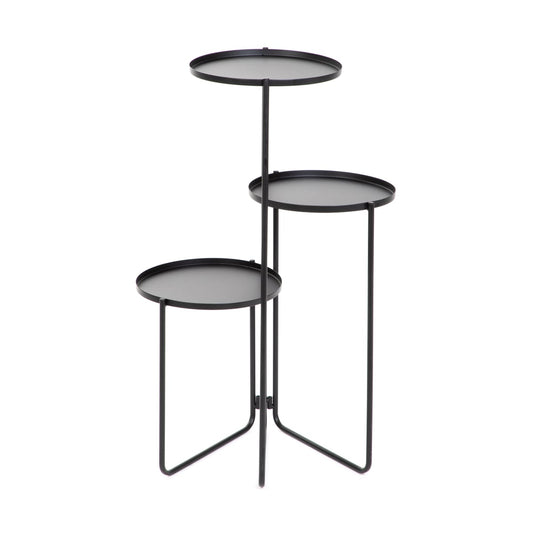 ROH Three-Tier Black Flowerbed 40x70x25 cm