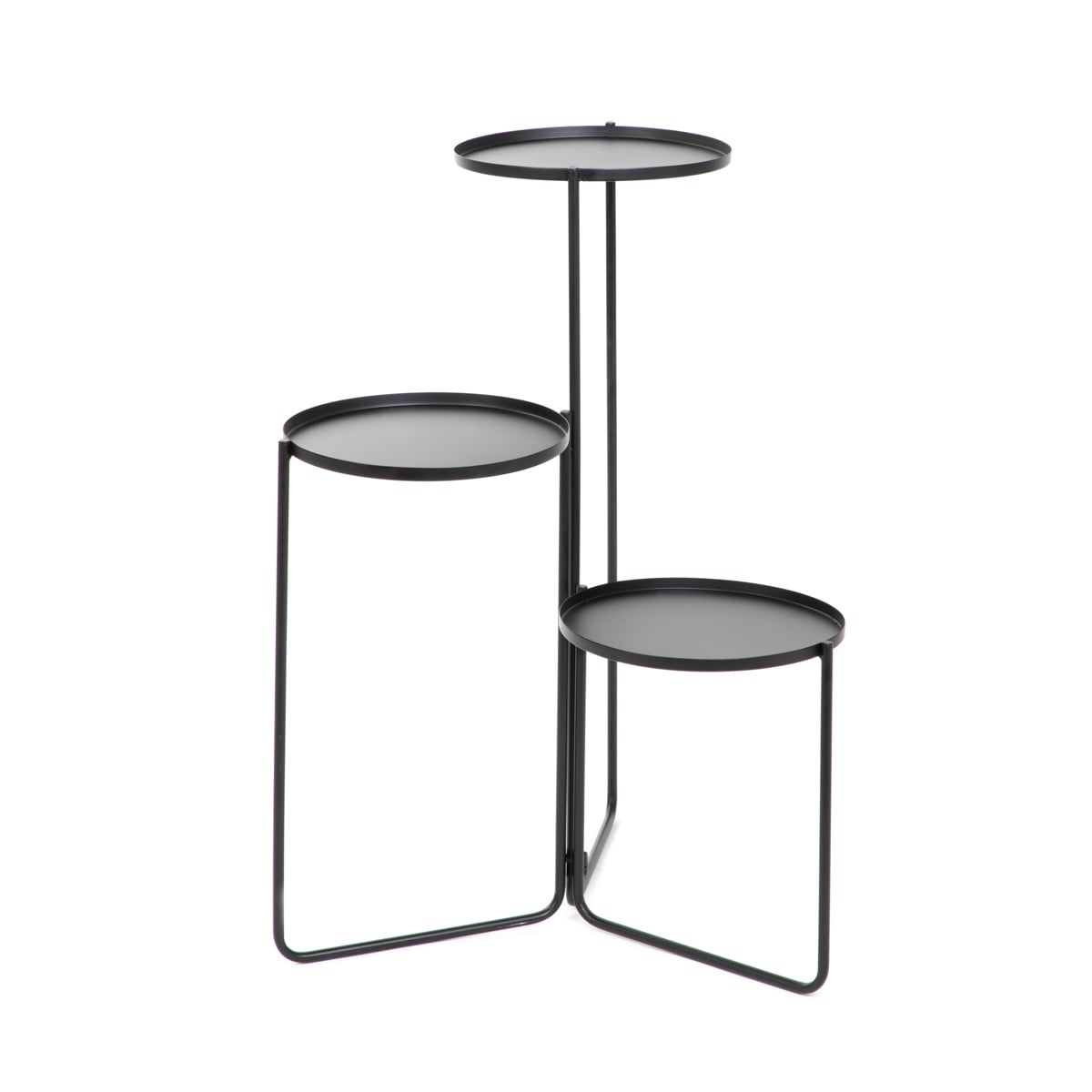 ROH Three-Tier Black Flowerbed 40x70x25 cm