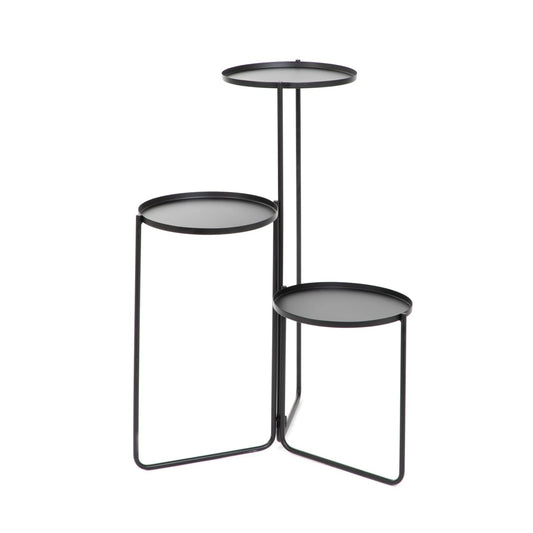 ROH Three-Tier Black Flowerbed 40x70x25 cm