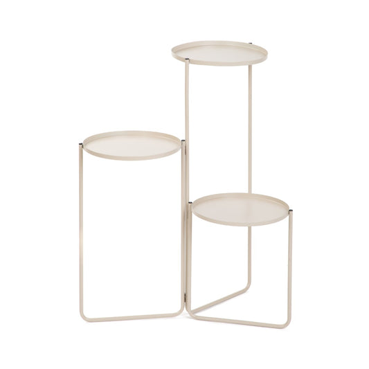 ROH Three-Tier Beige Flowerbed - 42x72x27 cm Metal Plant Stand