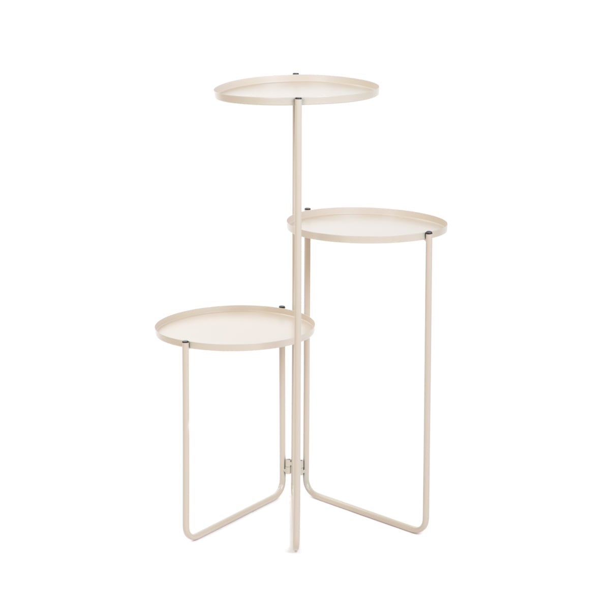 ROH Three-Tier Beige Flowerbed - 42x72x27 cm Metal Plant Stand