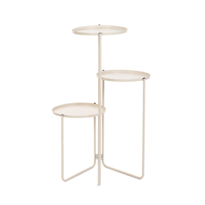 ROH Three-Tier Beige Flowerbed - 42x72x27 cm Metal Plant Stand