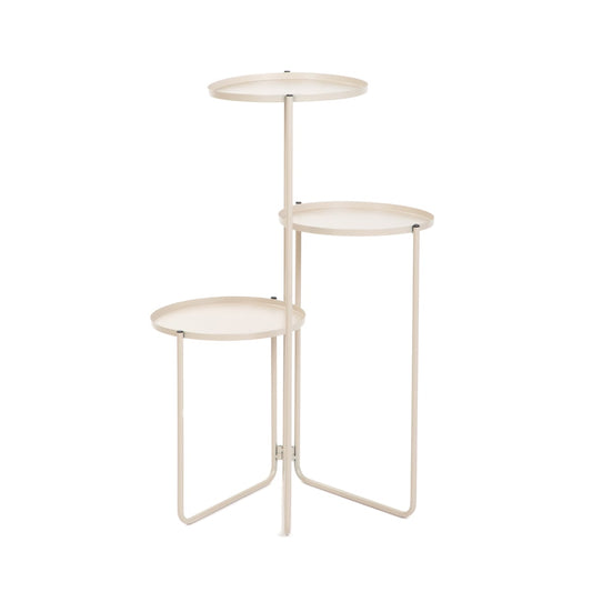 ROH Three-Tier Beige Flowerbed - 42x72x27 cm Metal Plant Stand