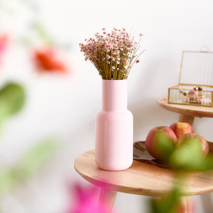 Belly Glass Pink Vase 9x21 cm
