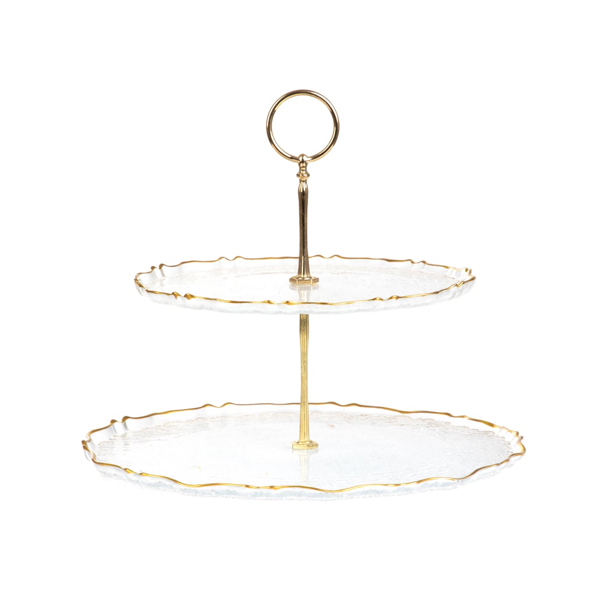 LISALA Two-Tier Transparent Glass Serving Platter 29x29x35cm