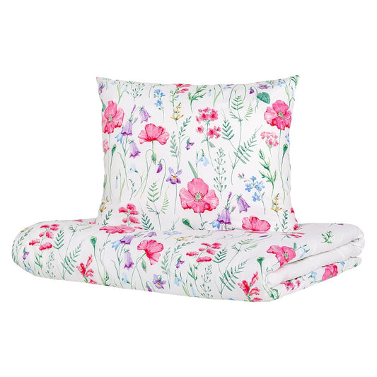 PERHONEN Floral Microfibre Bedding Set 140x200 cm + Pillowcase