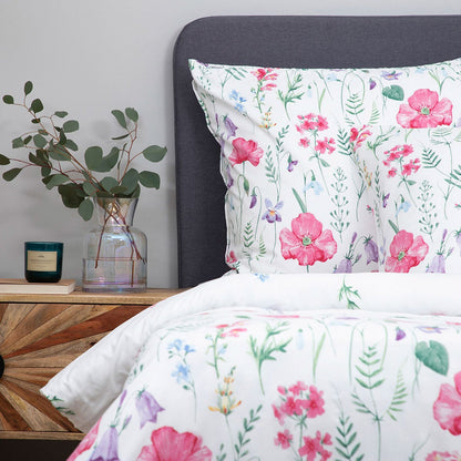 PERHONEN Floral Microfibre Bedding Set 140x200 cm + Pillowcase