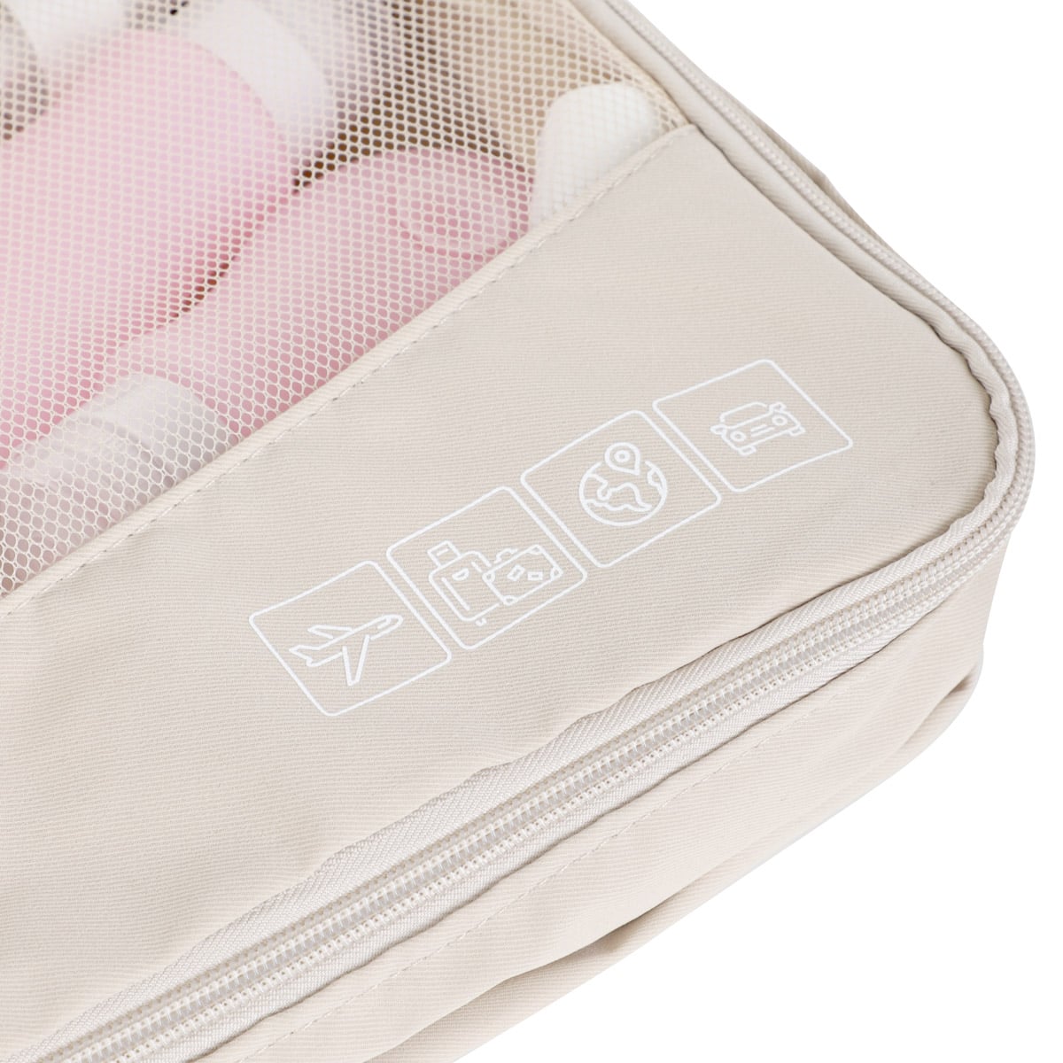 BLAISE Beige Travel Organisers Set - 6 Piece