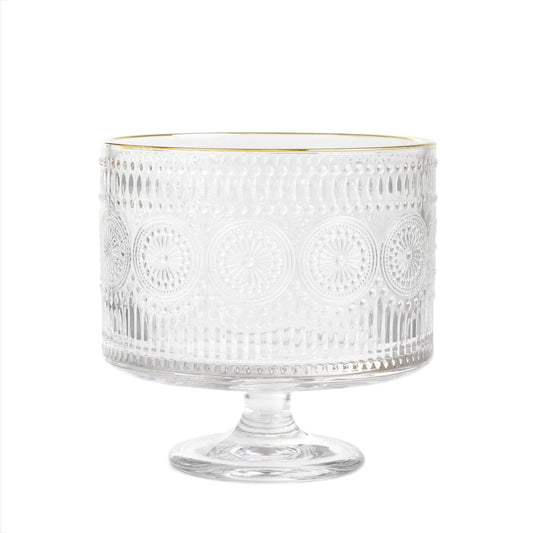 Barrel Patterned Glass Serving Platter 22x22 cm