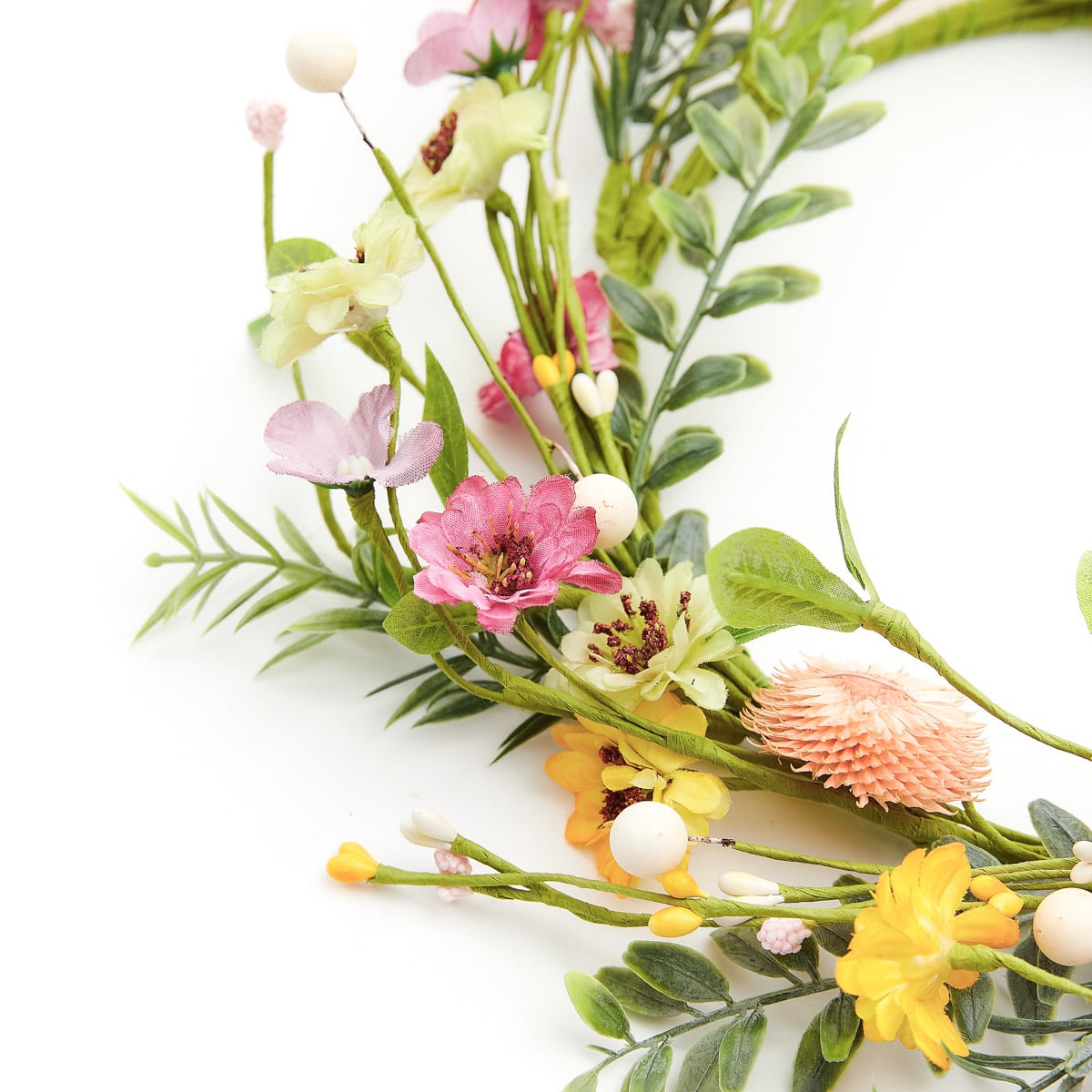 FLOS Artificial Flower Wreath with Colourful Flowers 34x34x5cm