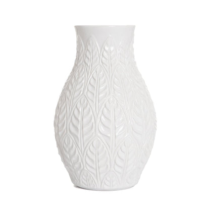 NATTO Ceramic Embossed Ecru Vase 15x15x24 cm