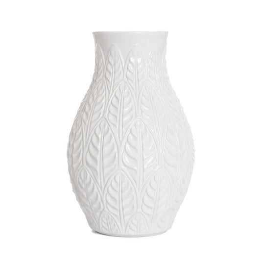 NATTO Ceramic Embossed Ecru Vase 15x15x24 cm