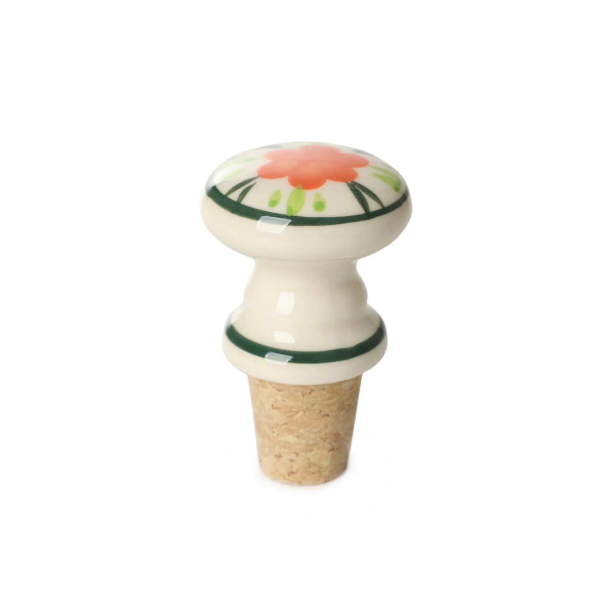 RENE Wine Stopper with Flower Porcelain Handle
