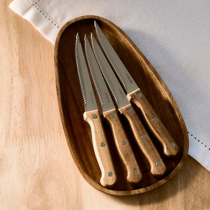 Set of 4 EASY GRILL Steak Knives with Serrated Blades
