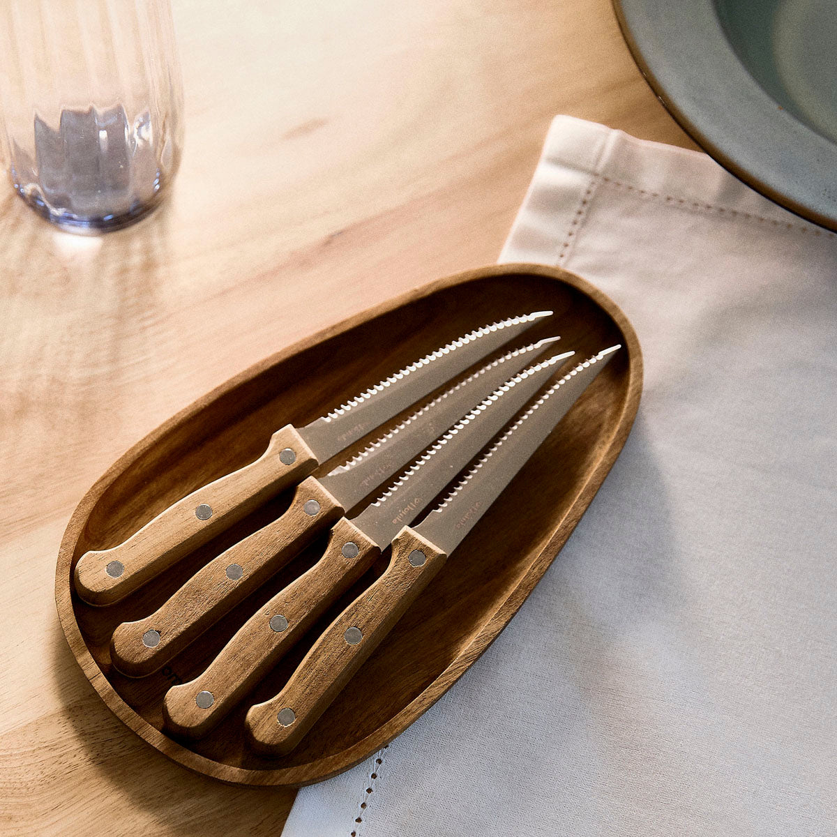 Set of 4 EASY GRILL Steak Knives with Serrated Blades