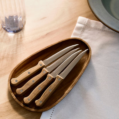 Set of 4 EASY GRILL Steak Knives with Serrated Blades