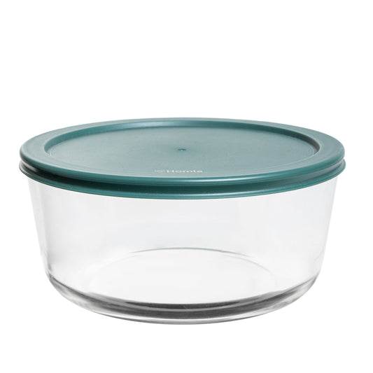 Norah Round Glass Container with Lid - 19cm Diameter
