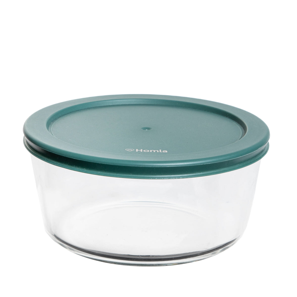 Norah Round Glass Container with Lid 15 cm - Green