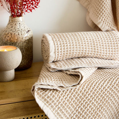 VAFFEL Beige Cotton Bath Towel 100x150 cm