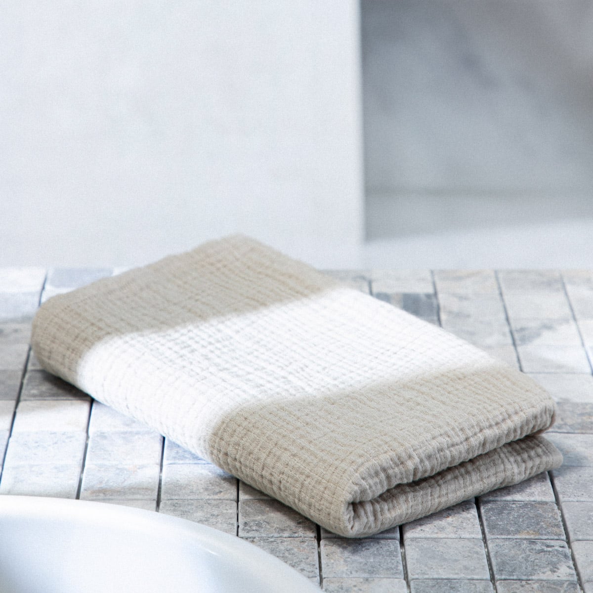 VAFFEL Beige Cotton Bath Towel 100x150 cm