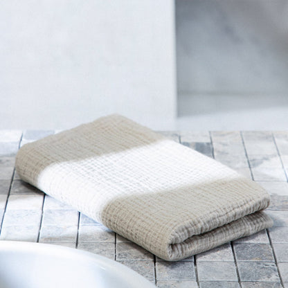 VAFFEL Beige Cotton Bath Towel 100x150 cm