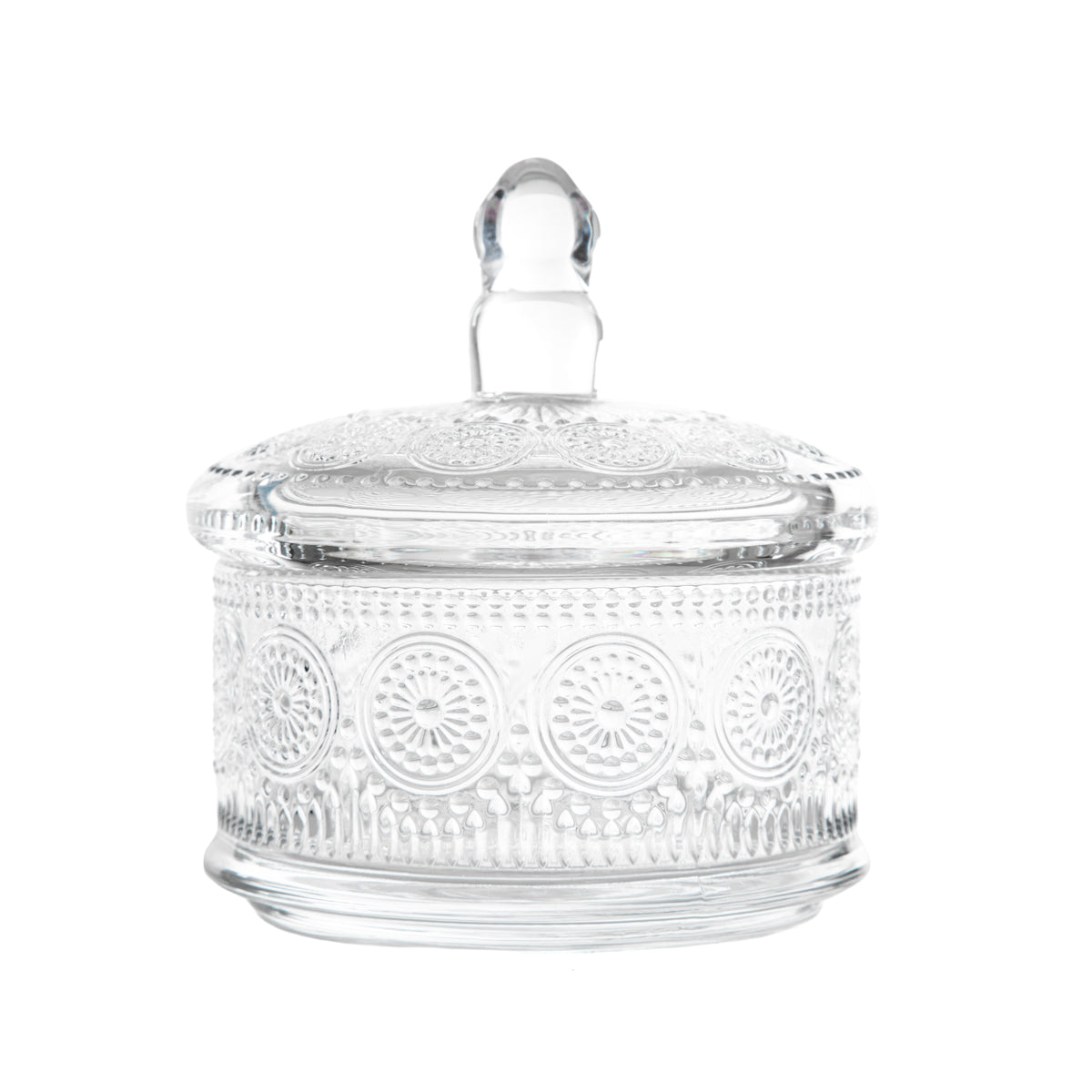 BARREL Glass Container with Lid 14x14x11cm