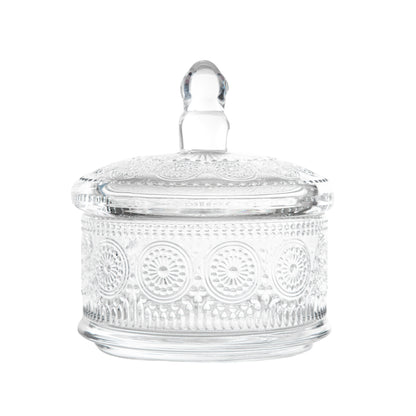 BARREL Glass Container with Lid 14x14x11cm