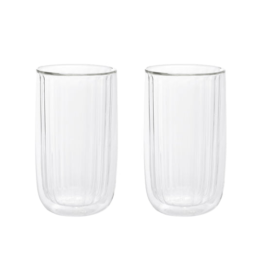 CEMBRA GROOVE Double Wall Glass Set - 2 Pieces, 0.35L