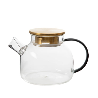 KUBBE Glass Jug with Grey Handle and Gold Lid - 1L