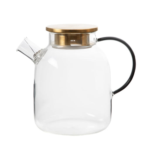 KUBBE Glass Jug with Golden Lid 1.8L