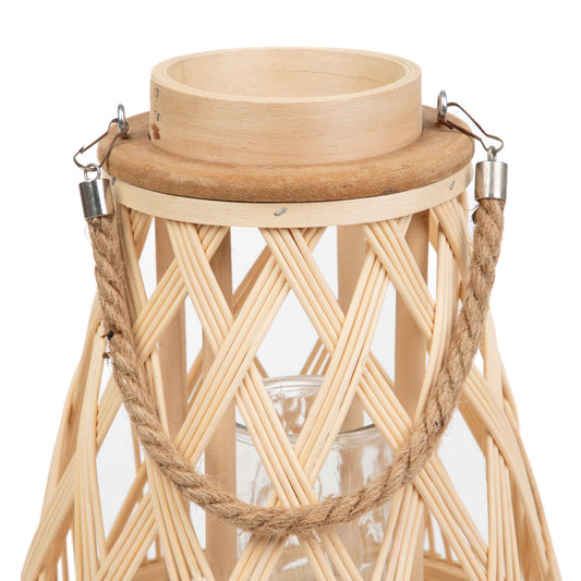 Radiant Braided Natural Wood Garden Lantern 37 cm