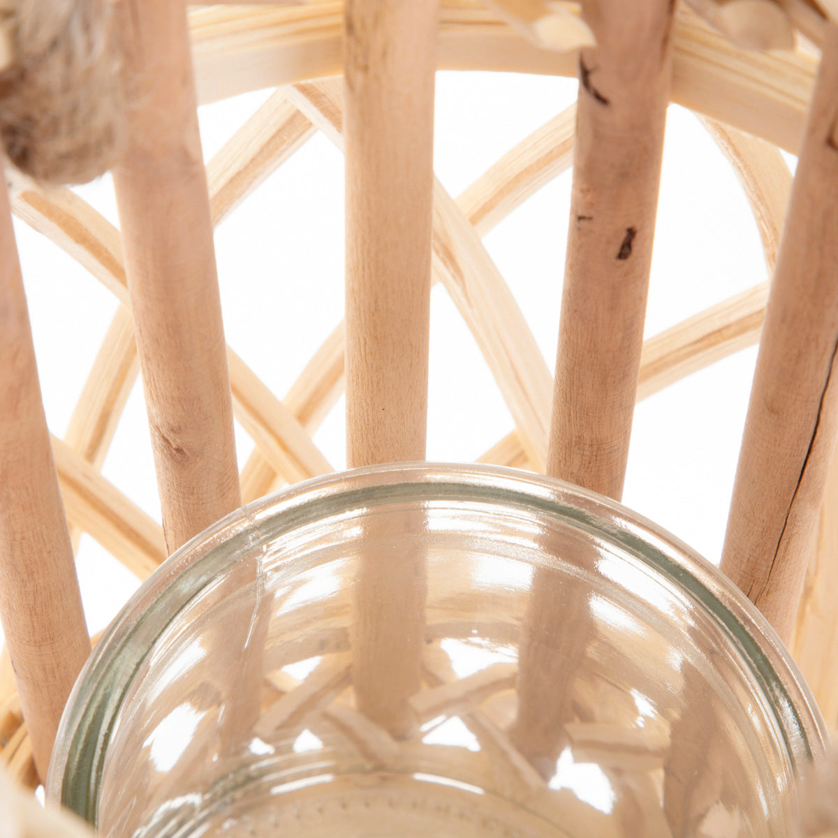 LAGGE Braided Natural Low Garden Lantern 22 cm