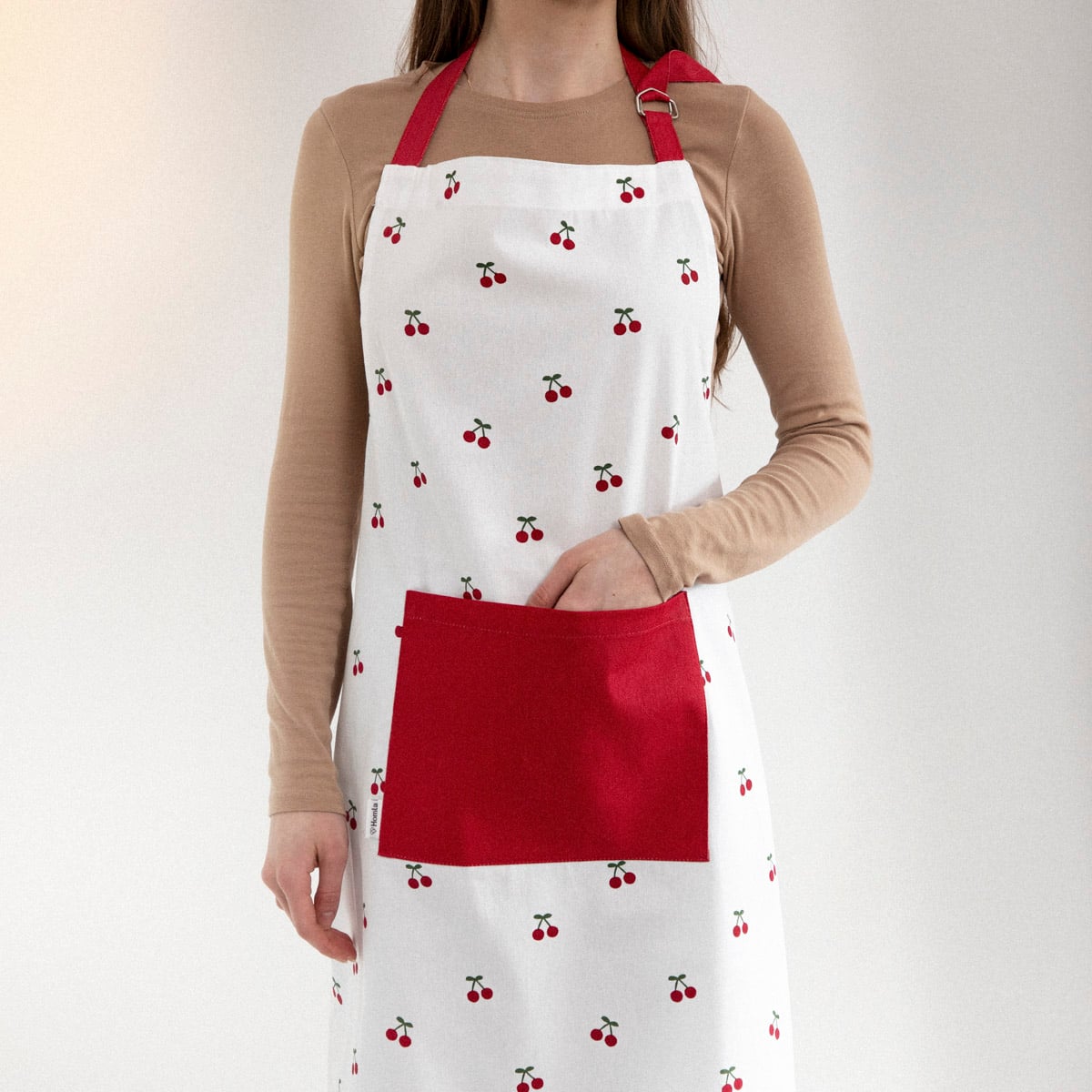 CHERRINE Kitchen Apron with Cherry Pattern 60x80 cm