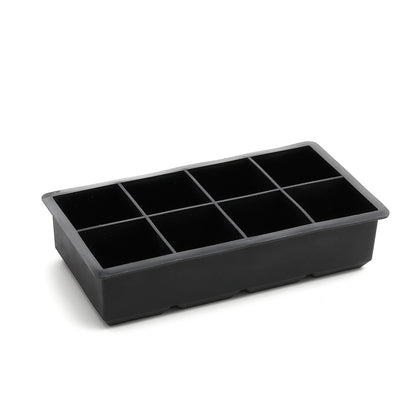 ALCOLE Black Silicone Ice Cube Tray for Square Ice Cubes 22x11 cm