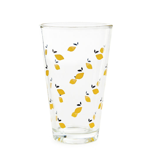 TOKEN SUMMER Glass Mugs in Lemons, Set of 3, 0.3L