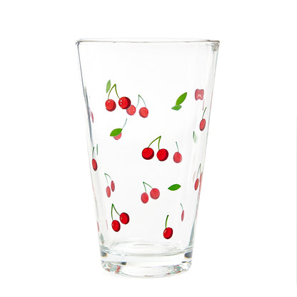 TOKEN SUMMER Cherry Glass Mugs Set of 3, 0.3L Each