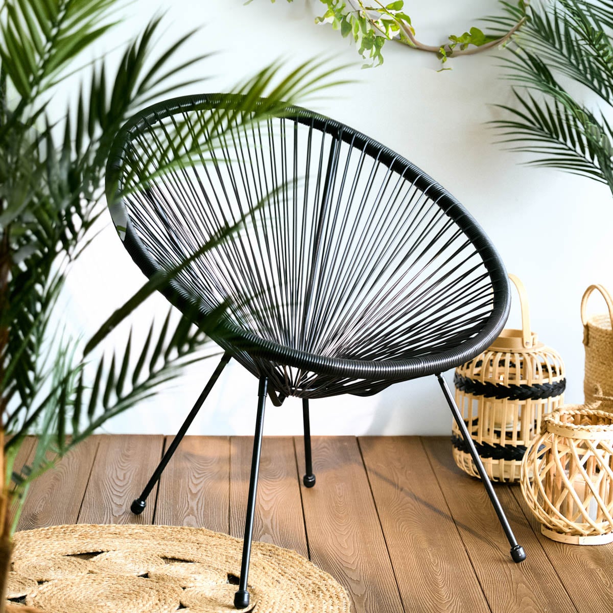 Armchair ACAPULCO FIESTA Black 70x73x80 cm
