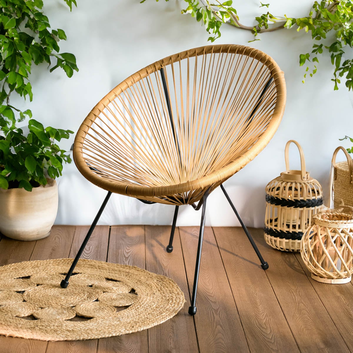 Armchair Acapulco Fiesta Natural Round Rope Technorattan