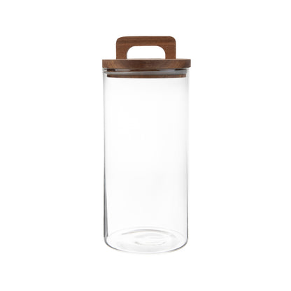 Carlos Large Glass Container with Acacia Handle | 1.2L