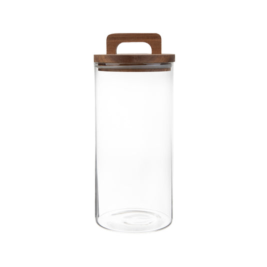 Carlos Large Glass Container with Acacia Handle | 1.2L