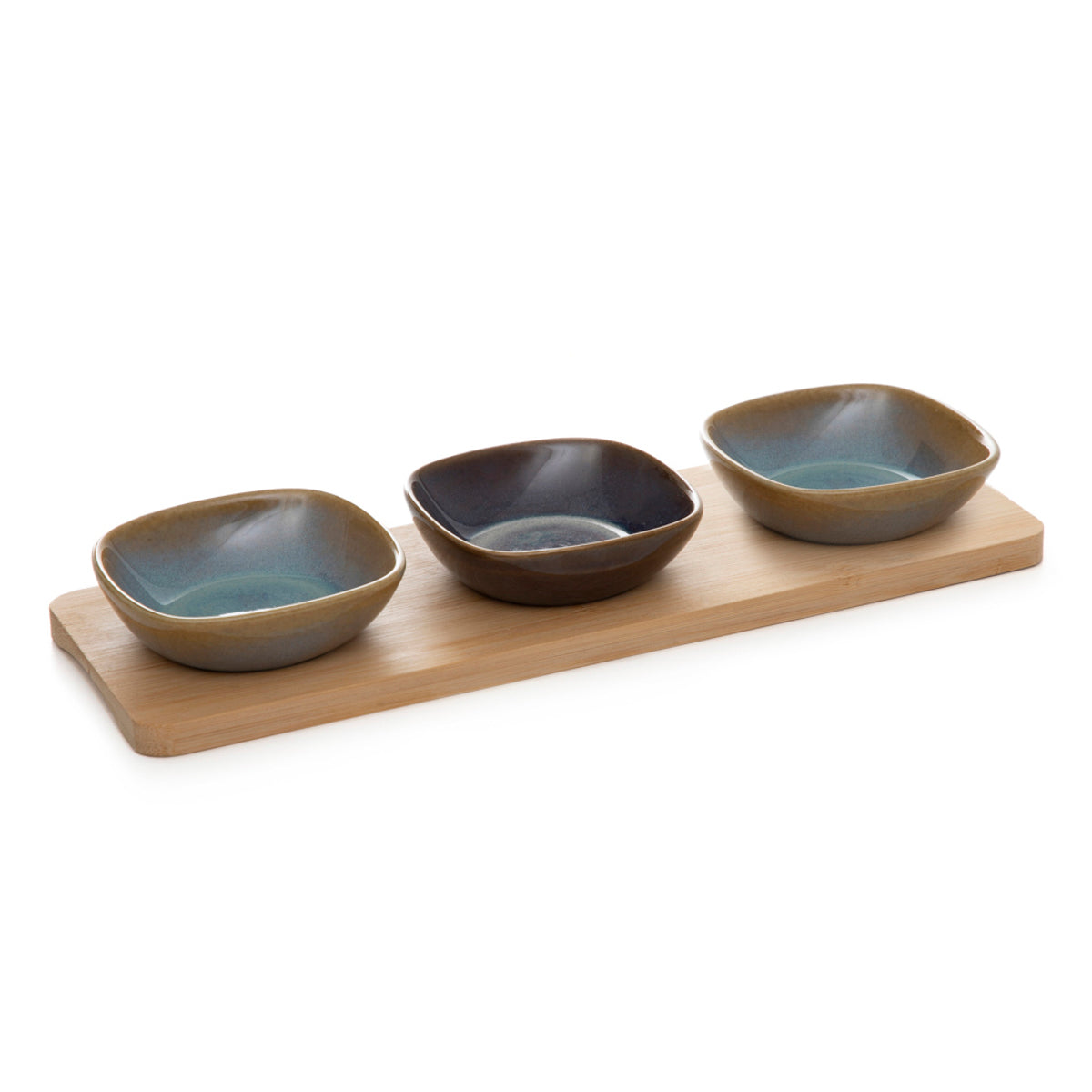 Rambla Ceramic Bowl Set with Rectangular Base 29x3.5 cm