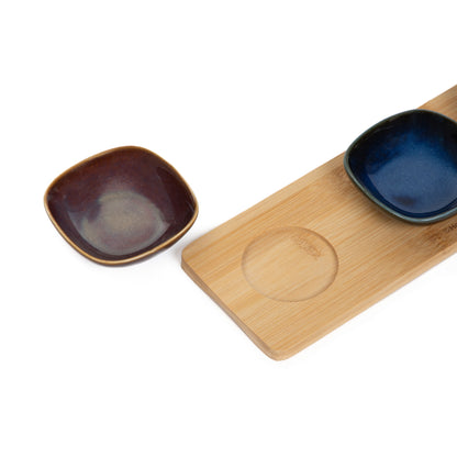 Rambla Ceramic Bowl Set with Rectangular Base 29x3.5 cm