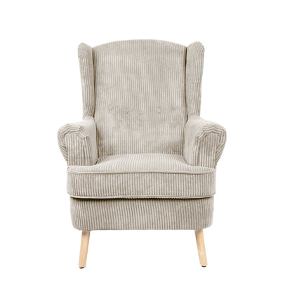 FOSSBY FASO Corduroy Beige Armchair 86x85x108 cm