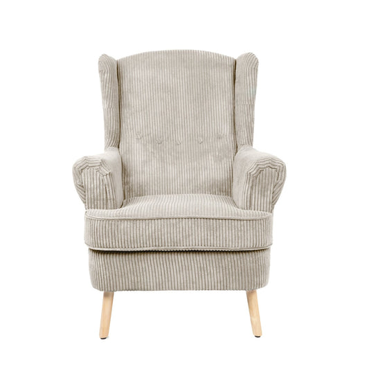 FOSSBY FASO Corduroy Beige Armchair 86x85x108 cm